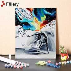 FiIIery DIY명화그리기 피포페인팅 풍경화 인물화그리기 그림그리기 세트 40 x 50cm, 47-발레 걸 F