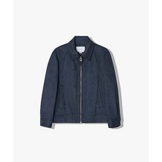리버클래시 24FW LKF22401 블루 스웨이드 사선 절개 숏 점퍼