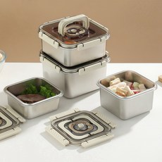 스텐304 김치통 반찬통 밀폐용기, 2개, 1900ml