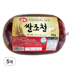 경일식품 쌀조청 대용량 업소용 고추장용 조청 물엿 황물엿 쌀엿 둥근봉지형, 5개, 3kg