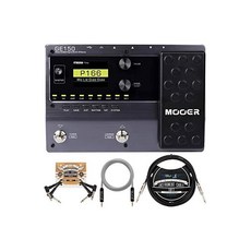 MOOER GE150 Electric 기타 Amp Modelling Multi-이펙터 Pedal Bundle with Blucoil 10-FT Straight Instrument, One Size, One Color