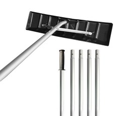 MTB GARDEN 6.1m(20피트) 알루미늄 눈 지붕 갈퀴 63.5cm(25인치) 알루미늄 블레이드 및 손잡이 눈 갈퀴 텔레스코핑 제, 알루미늄 폴이 있는 블랙 폴리 블레이드