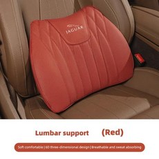 재규어 XF XJ XE S-타입 F-페이스 용 자동차 시트 쿠션 커버 요추 허리 보호 지지대 등받이, 04 G-Red KB Jaguar, 1개