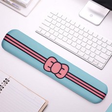 귀여운 나비매듭 캐릭터 키보드 손목받침대 텐키리스 팜레스트 손목보호 마우스패드, 36cm 텐키리스 키보드용 단품, 민트, 1개