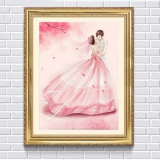 가온나래 분홍빛 웨딩 전체보석십자수 집에서하는취미, 44x37cm
