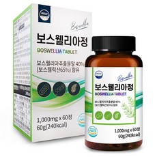 웰리즈 프리미엄 인도산 보스웰리아 고순도 보스웰릭산 단백질 정 식약처 HACCP 인증, 2개, 60정