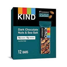 KIND Bars 다크 초콜릿 모카 아몬드 건강한 스낵 글루텐 프리 저당분 단백질 5g 12개, 다크 초콜릿 견과류 amp 바다