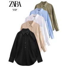 예쁜 블라우스 자라 ZARA 린넨 여름 블랙 셔츠