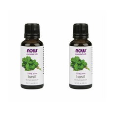 나우 푸드 Now Foods Essential Oils 100% Pure Basil Oil 1 oz 순수 바질 에센셜 오일 30ml 2팩, 1