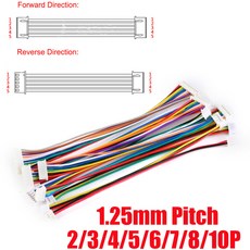[툴스피어] JST 듀얼 와이어 케이블 커넥터 1 25mm 1 25mm 2P 3P 4P 5P 6 핀 암에서 암 플러그 10cm 전자 와이어 커넥터 5, 6개