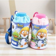 뽀로로 트라이탄 주머니 물통 핑크색 여아용, 핑크, 500ml