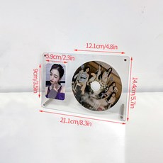 캔버스액자프레임 투명 CD 프레임 아이돌 그림 포스터 거치대 아크릴 보호 앨범 스탠드 포토 카드 보관, 05 S5 1CD 1CARD_01 AS picture, 1개 - cd프레임