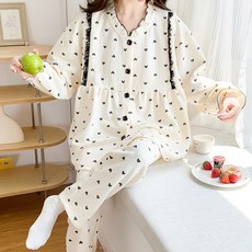 가을겨울 도톰 에어코튼 임산부 잠옷 산모 수유 산후조리 겹겹이