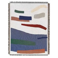 플러시 양털 담요 캠핑 장식 쿠션 아메리칸 빈티지 추상 소파 라인 태피스트리 레저, 130x160cm, as show 4, 1개