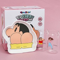 [KT알파쇼핑]짱구 식기세트 [짱구-디저트접시&글라스컵2P-YP9289], 1개