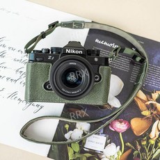 카메라 가죽 케이스 ZF Zfc 가방 Z30 Z50 보호 액세서리 커버 속사 호환, ZF 그린+숄더스트랩
