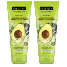 Freeman 프리맨 아보카도 오트밀 클레이 마스크 Facial Clay Masque Avocado Oatmeal 175ml 2팩, 1세트, 1세트