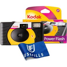 일회용카메라 필름 일회용 카메라 4팩 번들 포함 코닥 파워플래시 Max ISO 800 35mm 27 노출 브랜드 극세사 천 USEFIL5, 1 Pack