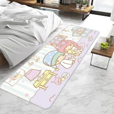 귀여운 산리오 리틀트윈스타 문짝 매트 입구 미끄럼방지 세탁 가능한 주방 카펫 거실 복도 러그 욕실 2113200, 40x120cm(16x48inch), z5