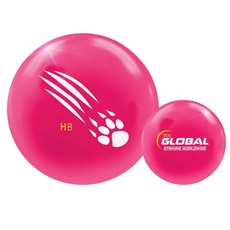락엔볼 - 글로벌900 허니뱃져 핑크 폴리 하드볼 볼링공 + 시소백, 14파운드