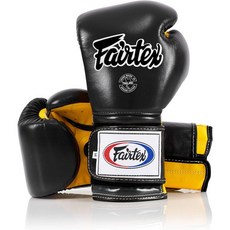 보내요 Fairtex 복싱 헤드 기어 코 스파링 격투기 BGV9 Muay Thai for Professional Boxers Trainers | Mexican Style Glo, Black/Yellow/Blk Piping, 16 oz