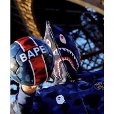 BAPE ×PSG Camo Shark 고전 맨투맨 외투