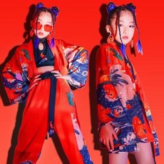 유아댄스복 걸스 힙합의상 어린이 캐쥬얼 상하복 여아 중국풍 힙합 아동 재즈댄스 의상