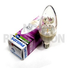 필립스 LED촛대구 - 220V 6W (디밍용)-밝기조절가능, 전구색(2700K), 1개