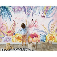 핑크플라밍고벽지