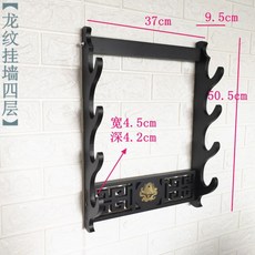 빈티지 펀칭 용천검탁 벽걸이 칼걸이 전통 활걸이 용병기 사극 무술 소품 검 거치대 좌대, 검은색용문벽4단밀도판