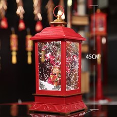 눈 내리는 크리스마스 싼타 할아버지 가로등 LED 조명 오르골, 회색신년재신등