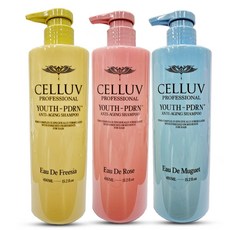 (CELLUV) 최신상 셀럽 PDRN 샴푸 450ml x 3통 (로즈 + 프리지아 + 뮤게), 1개