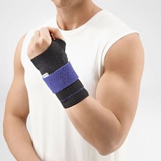 독일 Bauerfeind (Guardian) 손목 지지대 ManuTrain 손목 지지대 스포츠 정형 외과 보조기, 검은 색 왼손
