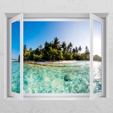 뮤럴벽지창문모양