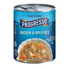 프로그레소 수프 538g 6팩 치킨 앤 와일드 라이스 Progresso Soup Traditional Chicken and Wild Rice Soup 19 oz Can, 6개