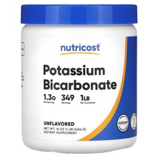 뉴트리코스트 중탄산칼륨 포타슘 전해질 일렉트로라이트 무맛 16온스 454g Nutricost Potassium Bicarbonate Unflavored 16oz, 453.59 g 강철체력