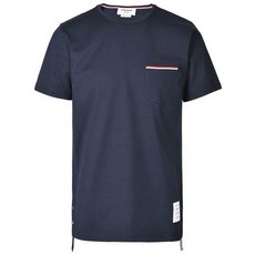 [톰브라운] RWB 포켓 트리밍 반소매 남성 티셔츠 / MJS010A 01454 100