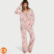 빅토리아시크릿 긴팔 모달 파자마 세트 연예인 여름 잠옷 상하 세트 핑크 Victoria Secret Modal Pajama Set 플로럴 여친 선물 크리스마스 어버이날