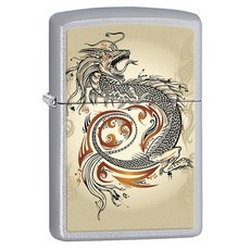 Zippo 정품 ZIPPO지포 라이터 Lighter- Dragon Tattoo - Satin Chrome