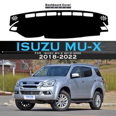 호환Isuzu MU-X - 자동차 대시 보드 방지 라이트 패드 악기 데스크 커버 매트 매트 매트 보호 악세사리, [05] Leather velvet black, [01] Left Hand Drive, 1) Leather velvet black - Left