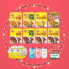 3분 카레와 짜장 8종 혼합 24p 선물세트 밥 브이톡 탄산음료 3종 디저트(츄파춥스 자일리톨껌)도 준비했어, 1개