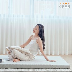 [수면공감] 송이토퍼 매트리스 거실매트 토퍼 바닥용-SS + 전용 폴리진커버 세트, 상세설명 참조