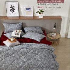 심플리홈 카누 극세사 이불 S + 베개커버 1, 레드와인