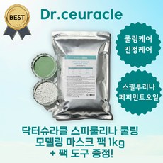 닥터슈라클 스피룰리나 쿨링 모델링 마스크 팩 1kg + 팩 도구 증정! 고급 규조토 사용! 피지 모공 타이트닝 노폐물 흡착! 대용량 모델링팩