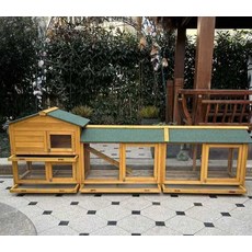 토끼 사육장 마당용 야외 닭장 조류 대형 원목 케이지, C타입 탄화색, 1개