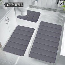 CHMUYIL 가정용 발매트 3개 세트 욕실 화장실 빨아쓰는 논슬립 소프트 발매트 물흡수