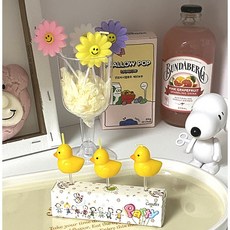 생일케이크 노랑오리초 파티용품 데코 소품 레인래빗 생일초, 노랑오리초 SET(3개입), 1개