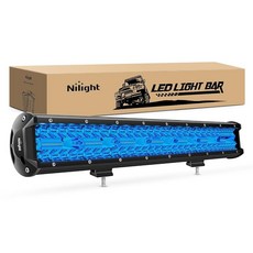 Nilight 50.8cm20인치 LED 조명 바 레드 트리플 로우 420W 스팟 플러드 콤보 42000LM 운전 보트 오프로드 낚시 사냥 비상 안전 UTV 픽업 밴 트랙터용, Blue, 1개