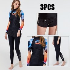 아르고 아르고 아빌라 여성 래쉬가드 3pcs 세트 블랙