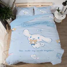시나모롤 이불 커버 침구 더블 트윈 킹 침실 장식 선물, US 228x228cm 3피스, E.US 228x228cm 3PCS, 1개